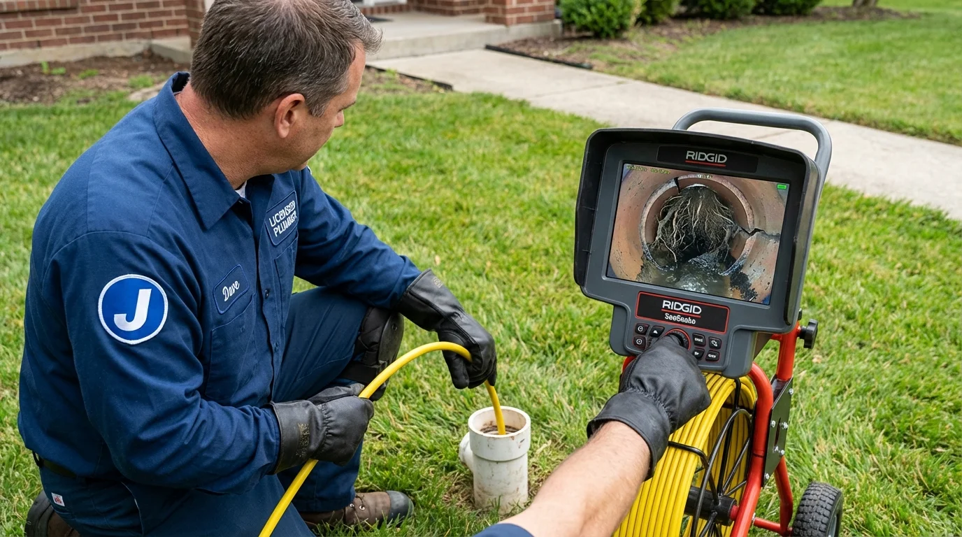 Sewer camera inspection being performed by Johns Plumbing LLC in Ringwood