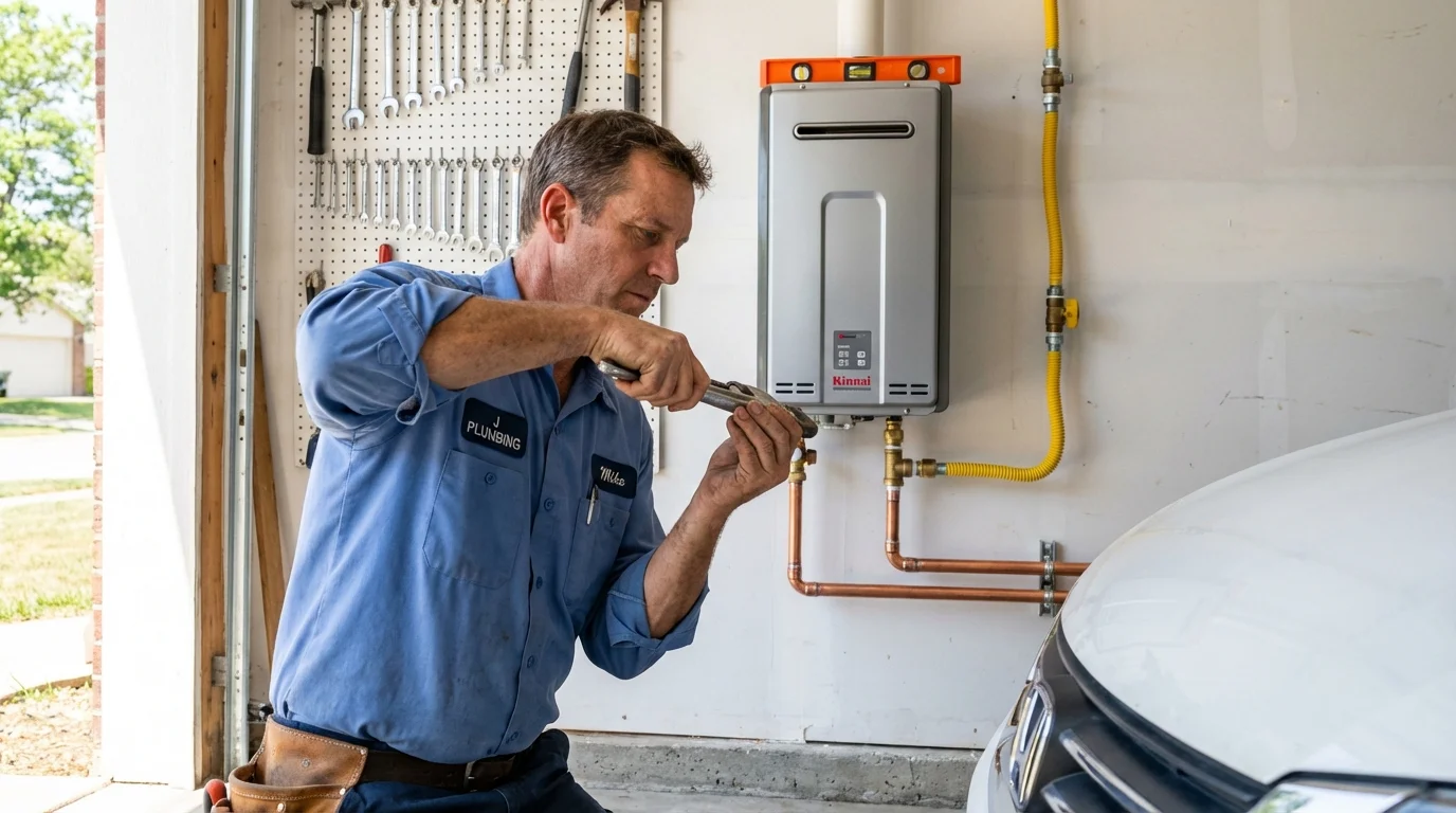 Tankless water heater installation by a Johns Plumbing LLC plumber in Ringwood